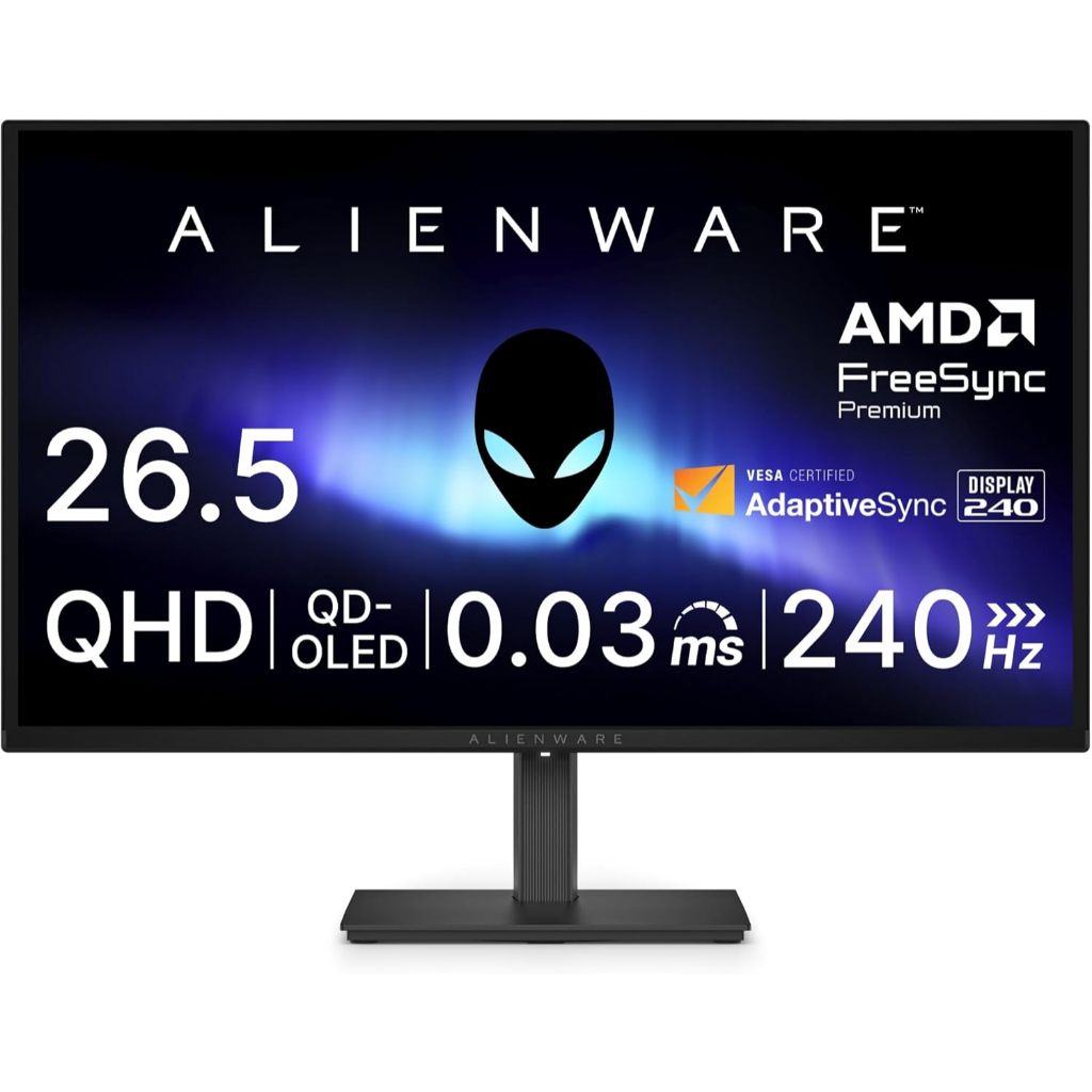 Alienware AW2726DM 26.5" OLED Gaming Monitor, 2K QHD, 0.03ms, 240Hz, DP 1.4x1, HDMI x 2, DCI-P3 99% - 3Yrs Warranty