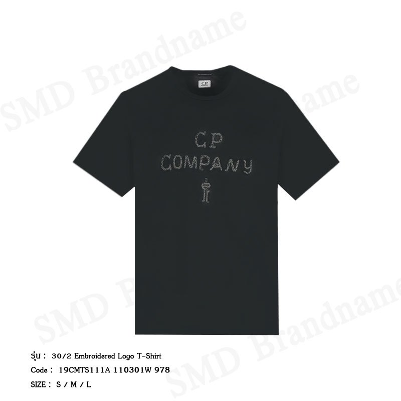 C.P. Company เสื้อยืดคอกลมผู้ชาย รุ่น 30/2 Embroidered Logo T-Shirt Code: 19CMTS111A 110301W 978