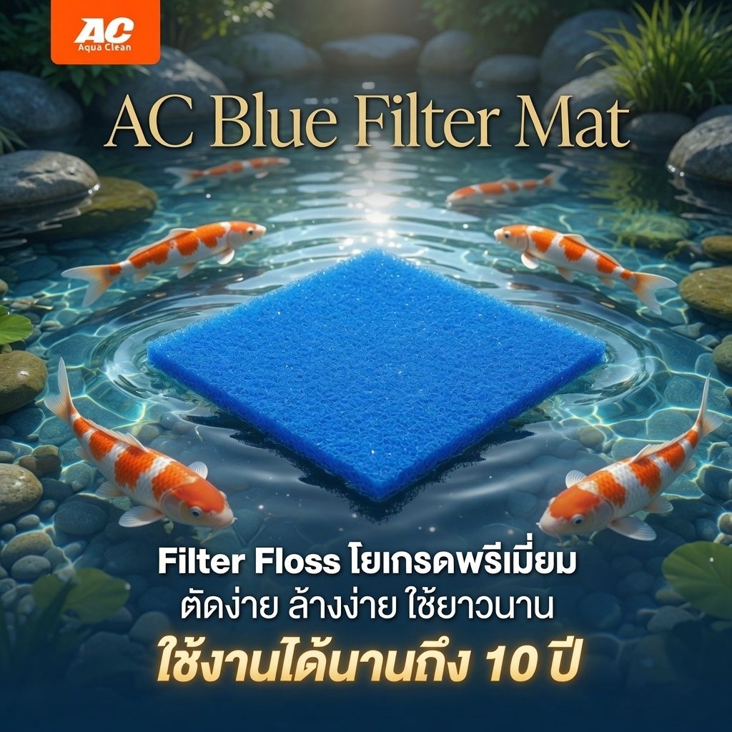 Filter Floss AC(ของแท้รับประกัน5ปี) ใยกรองเกรดA ผลิตจากพลาสติกPPE เป็นระเบียบ ไม่มีกาวและสารเรืองแสง #ใยกรองปลาคาร์ฟ