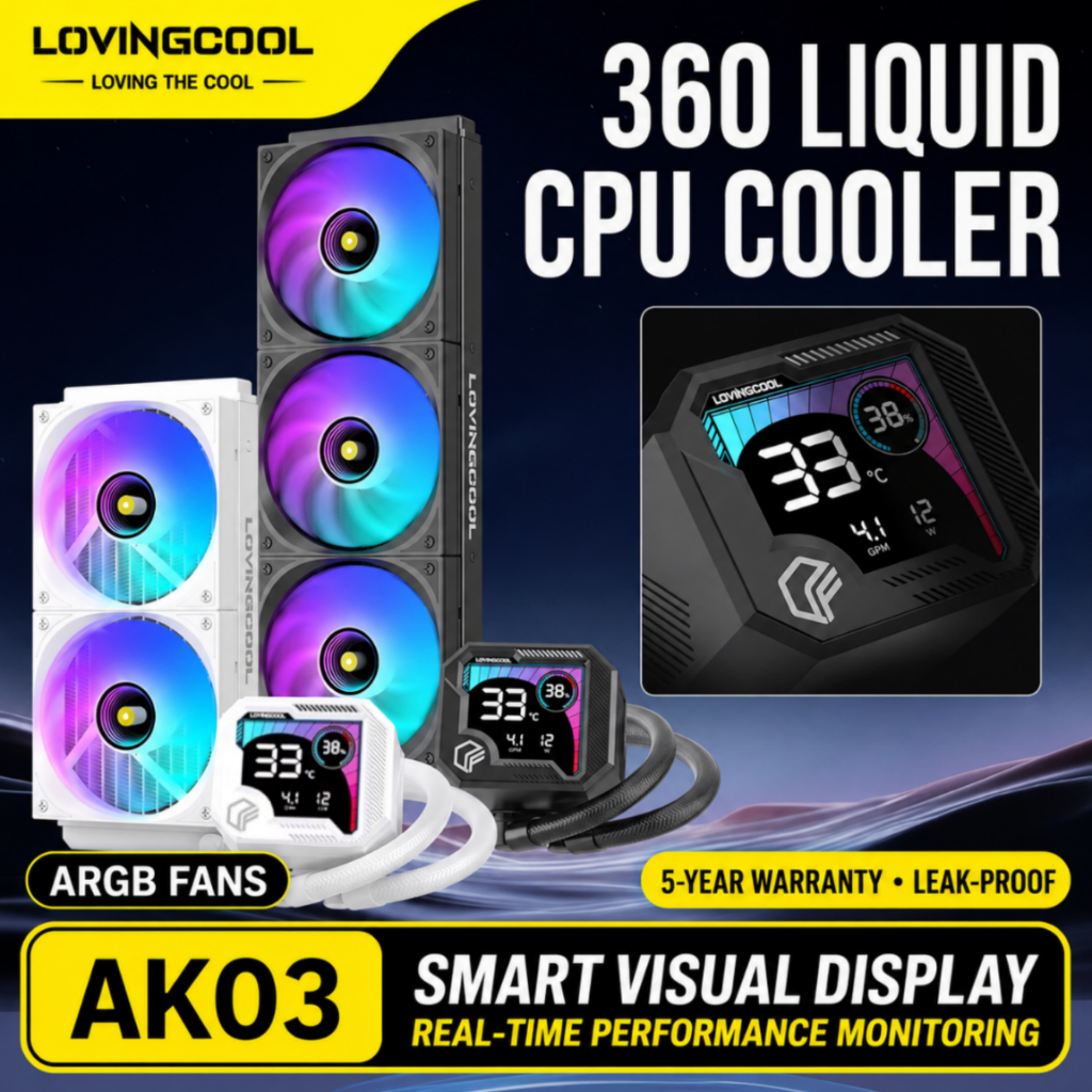 CPU LIQUID COOLER (ระบบระบายความร้อนด้วยน้ำ) LOVINGCOOL AK03 Series 240 / 360 MM. For Intel / AMD (ของใหม่ ส่งจากไทย)