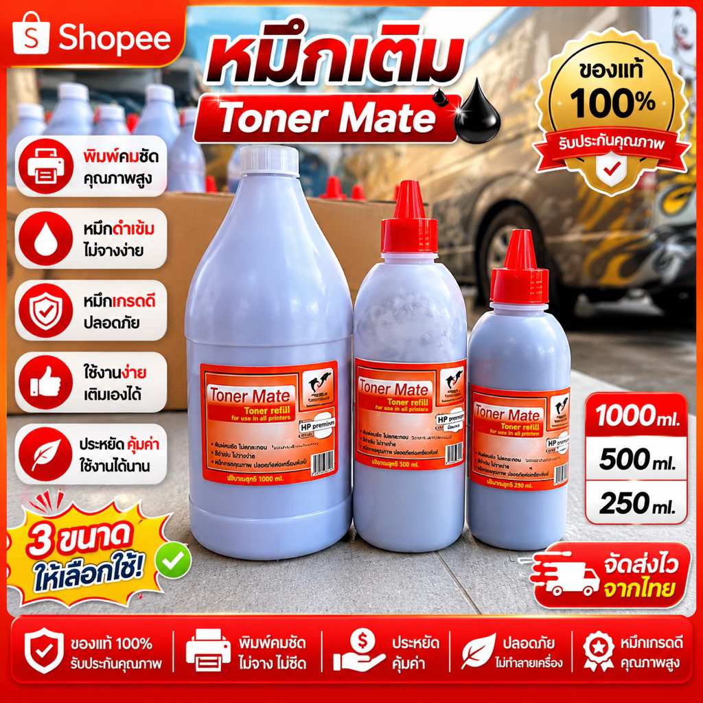 ผงหมึกเติมโทนเนอร์ 140g hp canon brother Samsung fujixerox