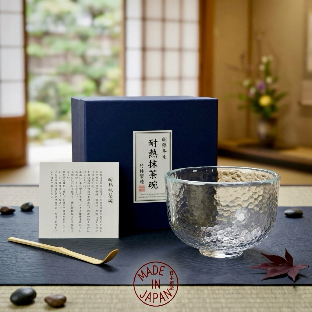 ถ้วยมัทฉะ Handmade in Tokyo Edo-Glass IWASAWA Glass แค่เปิดกล่องมาเช็คตำหนิ