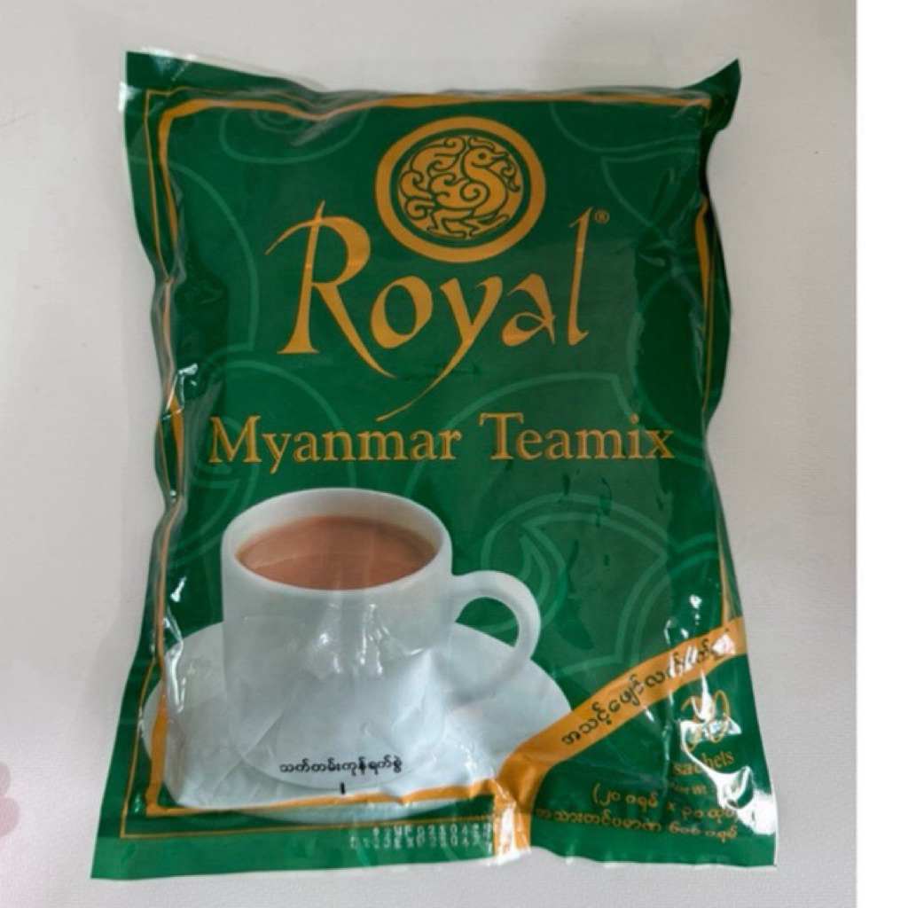 Royal myanmar teamixชานำเข้าจากประเทศพม่า 1 ถุงมี 30ซอง(ถุงสีเขียวเข้ม)