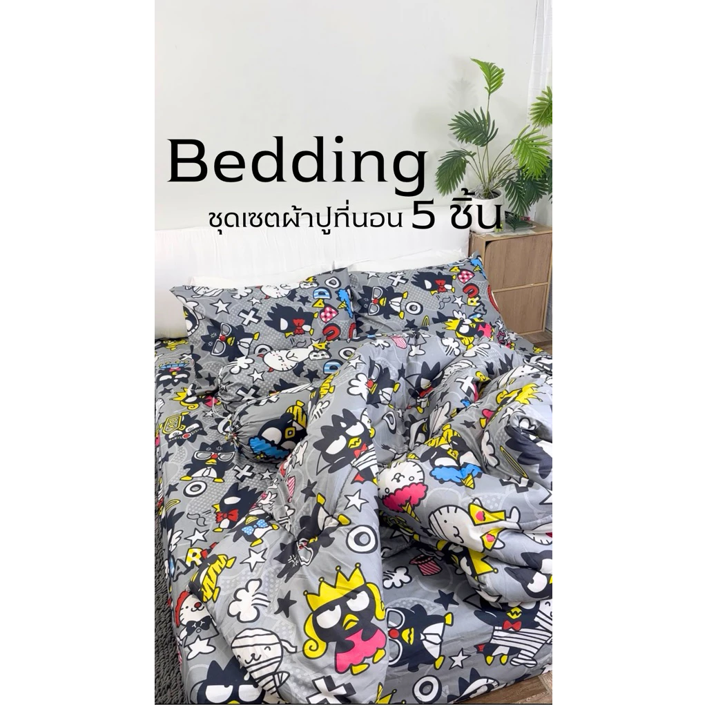 ผ้าปูที่นอน 5 ชิ้น 6/5 ฟุต ลายการ์ตูน