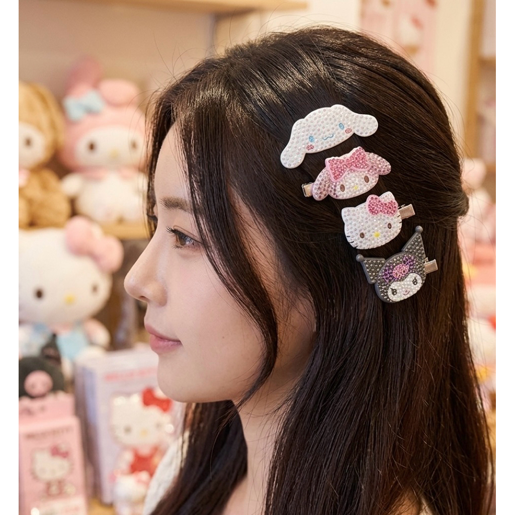 พร้อมส่ง กิ๊ฟ Sanrio Kitty เพชรคริสตัล ของแท้จากญี่ปุ่น