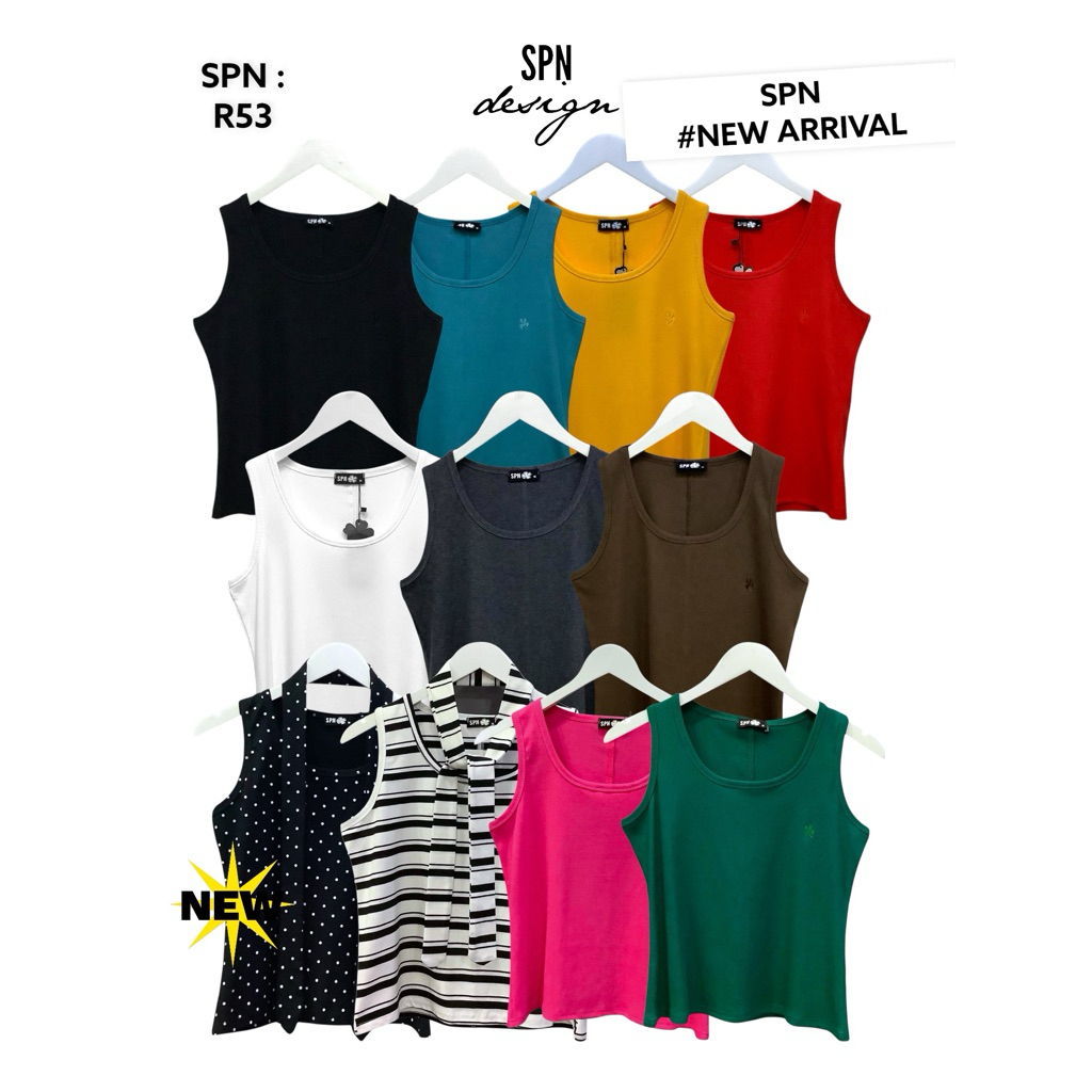 SPN R53 เสื้อกล้ามแขนกุด Tank Top คอกลม ความยาว 20”