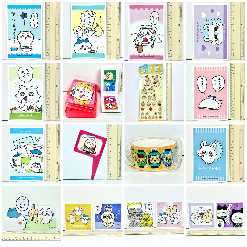 ของแท้ พร้อมส่ง ส่งไว ลิขสิทธิ์ สติกเกอร์ ตกแต่ง สวยงาม ของชำร่วย ของขวัญ คำอวยพร โน๊ต Chiikawa Usagi Hachiware Momonga