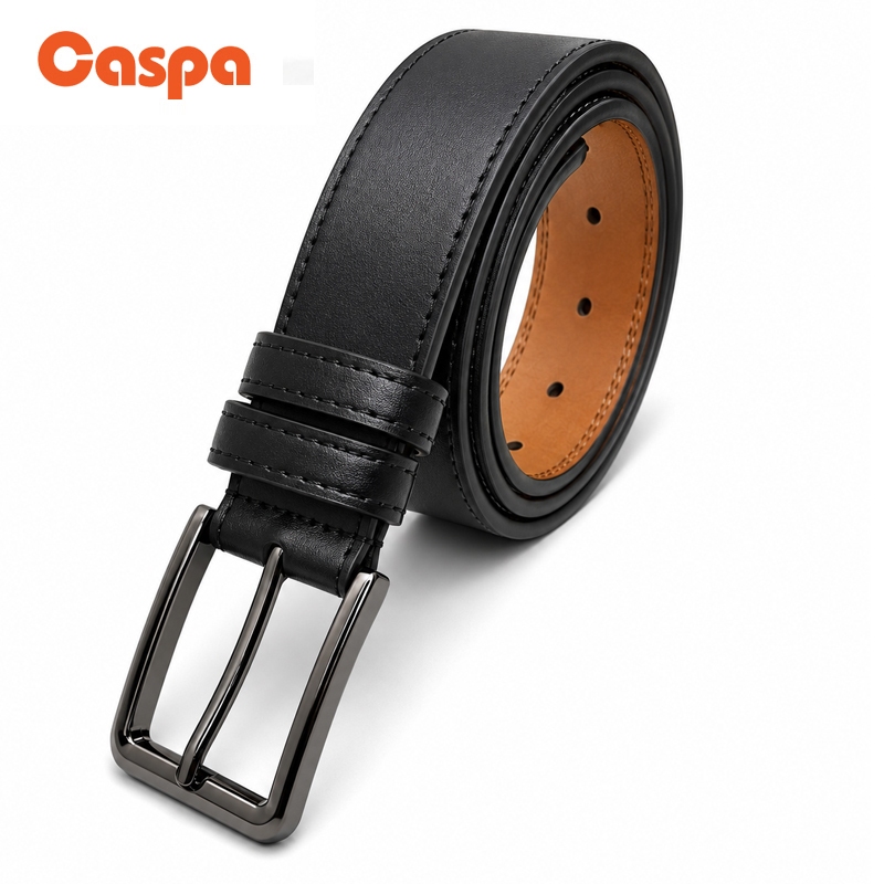 Caspa เข็มขัด​หนังแท้ รุ่น BE10 มี2สี สีดำ สีน้ำตาล ยาว52นิ้ว​ ผู้ชาย ​Belt เข็มขัด​หนัง หนังแท้