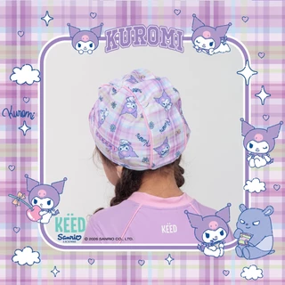 ✨NEW✨ KEED X Kuromi Collection 2026 หมวกว่ายน้ำเด็กผู้หญิง สีชมพูม่วง กัน UV50+