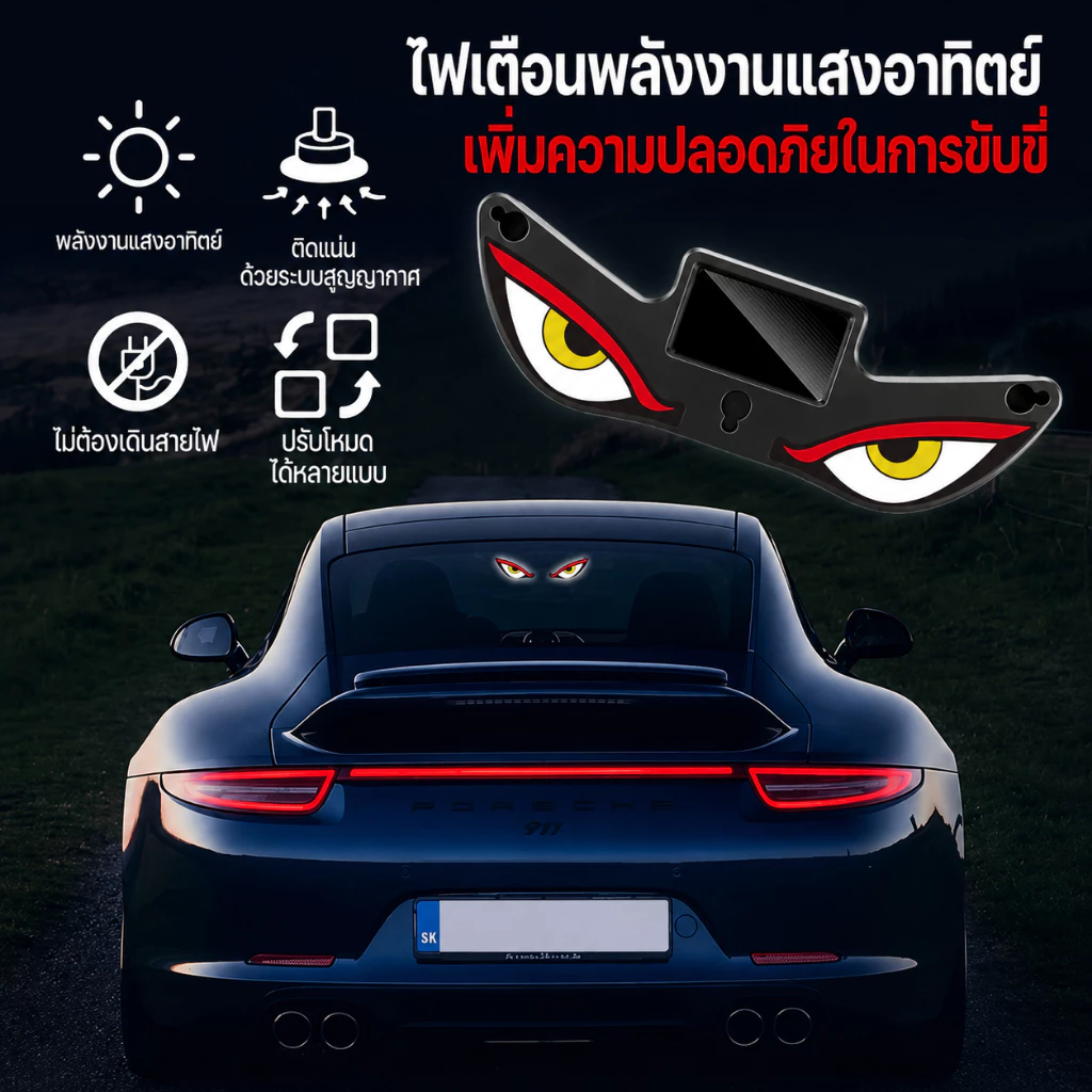 ไฟตาปีศาจ LED พลังงานแสงอาทิตย์ Evil Eye รองรับชาร์จ TypeC thumbnail 4