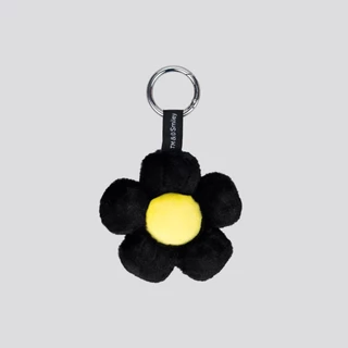 SMILEY® FLUFFY BLACK DAISY KEYRING