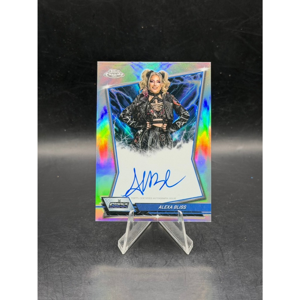 Alexa Bliss 2026 Topps Chrome WWE Wrestling Blue Brand Chrome Autographs Refractor Authentic On-Card