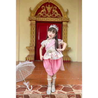 ✅ร้านส่งไว⚡️ชุดไทยประยุกต์ลูกสาว🎉รุ่นแพรพันวา สีพาสเทล💕🎀