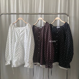 Rina (ริน่า) / เสื้อแขนยาว จั๊มเอว ปลายเสื้อแต่งลูกไม้
