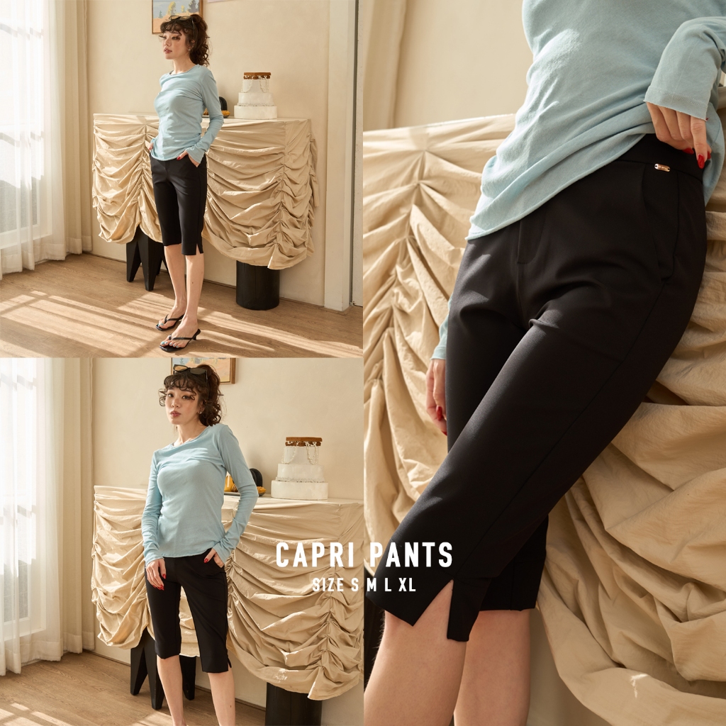 [Capri Pants] จะมาเติมเต็มลุคเรียบง่ายให้โดดเด่นแบบถูกต้อง เอาไปแมทช์กับลุคไหน บอกเลยว่าแฟมาก ที่สำคัญทรงเป๊ะสุดๆ