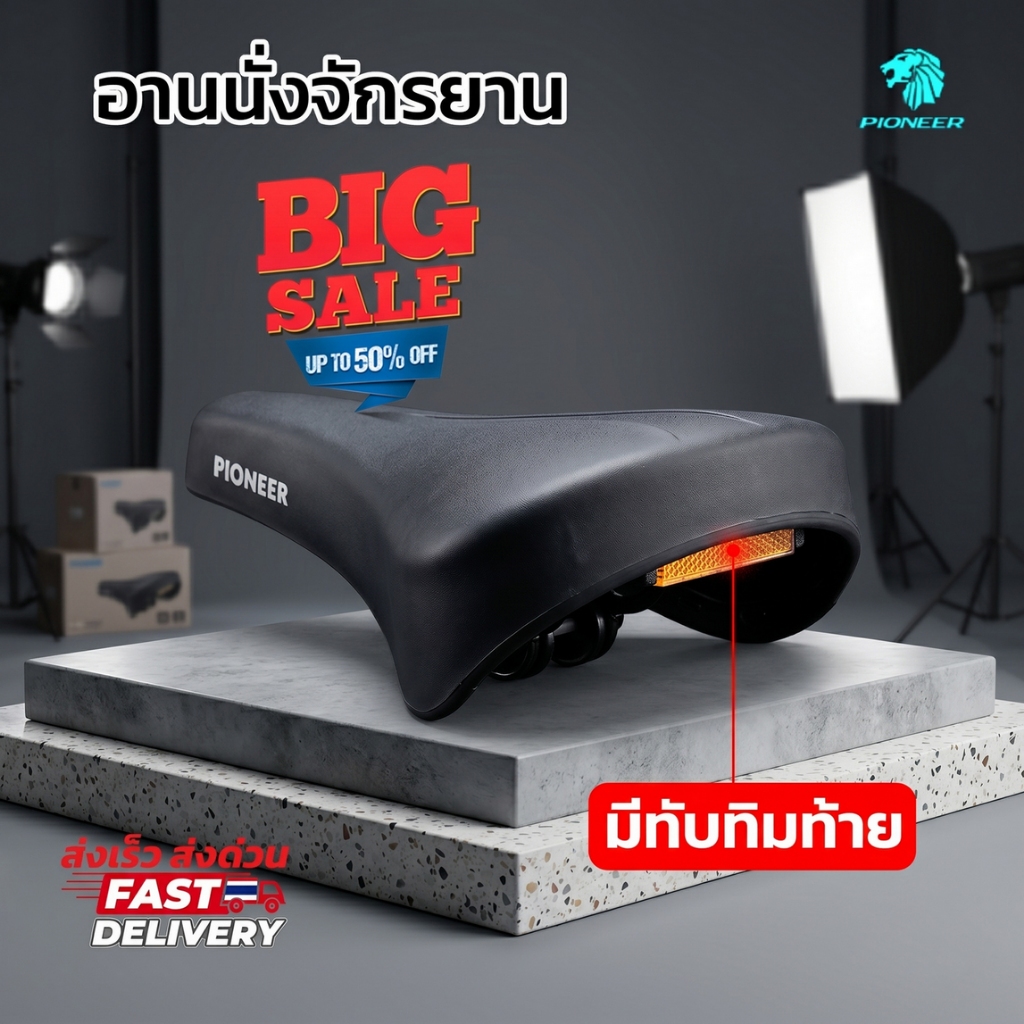 **ส่งในประเทศ** อานนั่งจักรยาน เสือภูเขา จักรยานแม่บ้าน หนานุ่ม กันน้ำ มีทับทิมท้ายเพื่อความปลอดภัยขณะขี่จักรยาน