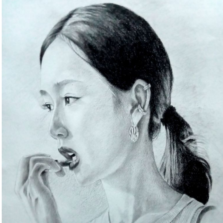 รับวาดภาพเหมือนขาวดำ วาดเส้น รูปแรงเงาดินสอดำ Portrait (ถ้าใส่กรอบแจ้งทางแชท)