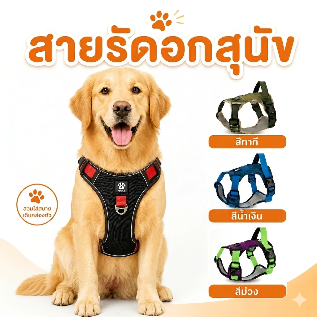 สายรัดอกสุนัข สายรัดอกสัตว์เลี้ยง หมา