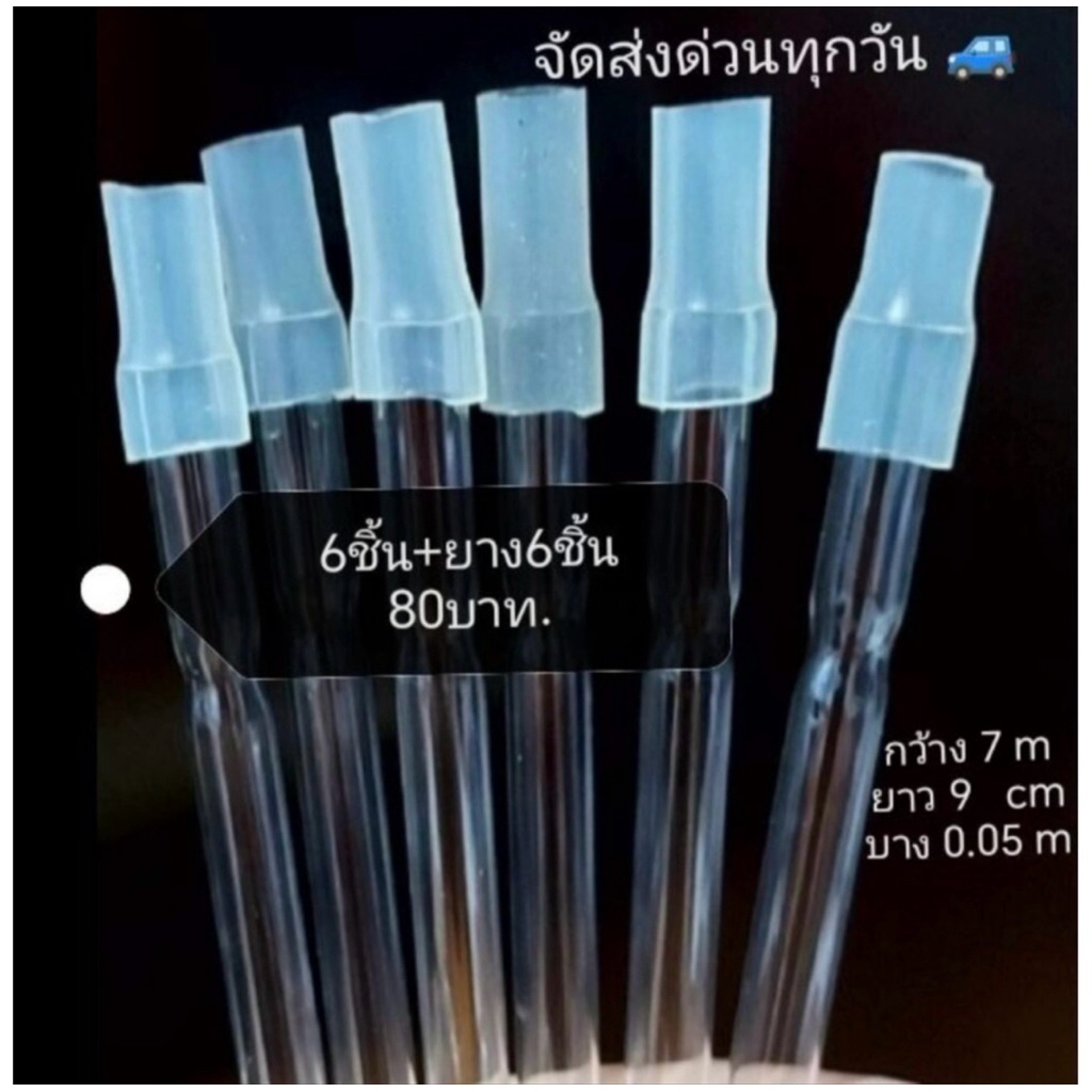 หลอดแก้ววิทยาศาสตร์ บรรจุ 6 ชิ้น/แพ็ค แถมยางซิลิโคน
