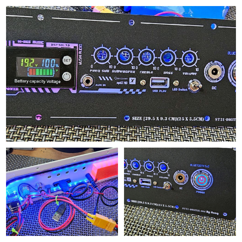 ชุดเพลทลำโพง DIY ใช้กับแอมป์ zktb21 ชุดอุปกรณ์ ครบเซ็ตจอเช็คแบตดิจิตอล ไฟ LED พร้อมติดตั้งใช้งานกับต