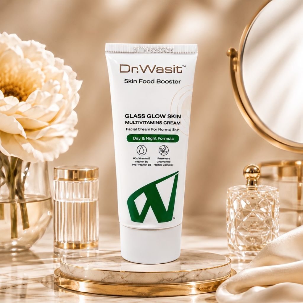 Dr.Wasit GLASS​ GLOW​ SKIN ครีมบำรุงผิวหน้า ให้ใสเรียบเนียนดุจกระจกบำรุงผิวหน้าผสานด้วยวิตามินบี3 บี5&E