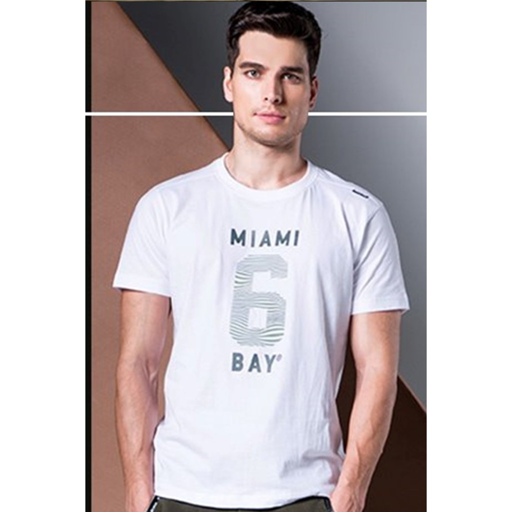 Miami Bay เสื้อยืดชาย รุ่น ืีNumber 6 สีขาว