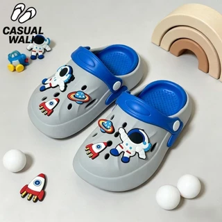 พร้อมส่ง🚀รองเท้าแตะเด็กลายนักบินอวกาศ EVA กันลื่น นุ่มเบา จัดส่งรวดเร็ว สงกรานต์ ชายหาด เบอร์24-35