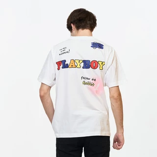 PLAYBOY 05PB เสื้อยืด เสื้อผ้าผู้ชาย/เสื้อ/เสื้อยืดสีขาว รุ่น P1MT265TB031WH