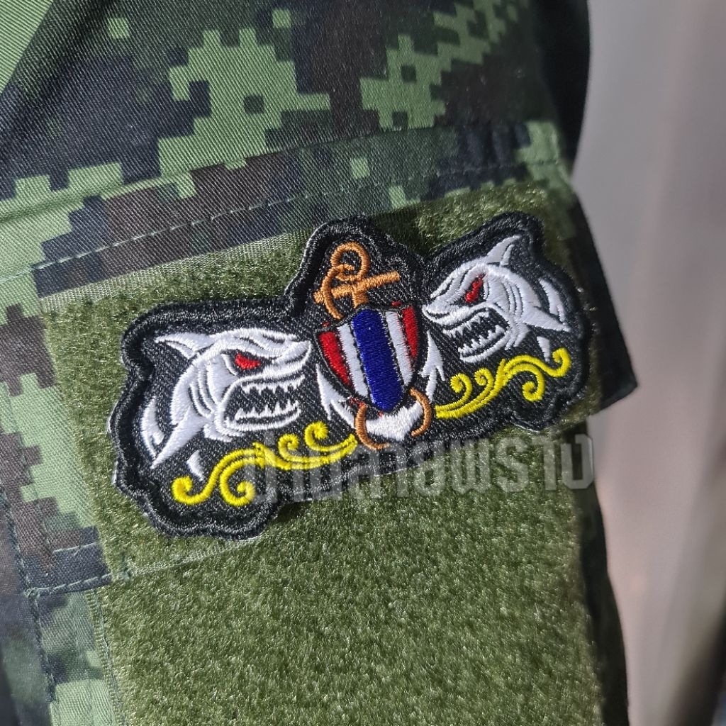 อาร์มผ้าปัก มนุษย์กบ frogman ขนาด 5×9.5cm ติดตีนตุ๊กแกรุ่นลิมิเต็ด มีแค่50ชิ้น ใครสายแทคติคอล ต้องมี รายละเอียดคมชัด