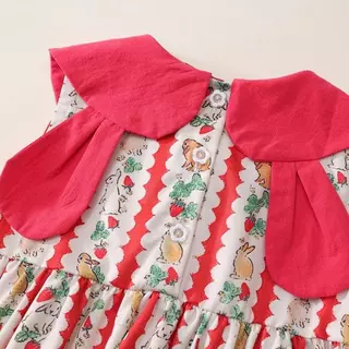 Hania Kids พร้อมส่ง ชุดเซ็ตเสื้อ+กางเกง ลายกระต่ายสตอเบอร์รี่ สไตล์เกาหลี ชุดเซ็ตสำหรับเด็กผู้หญิง K5125694