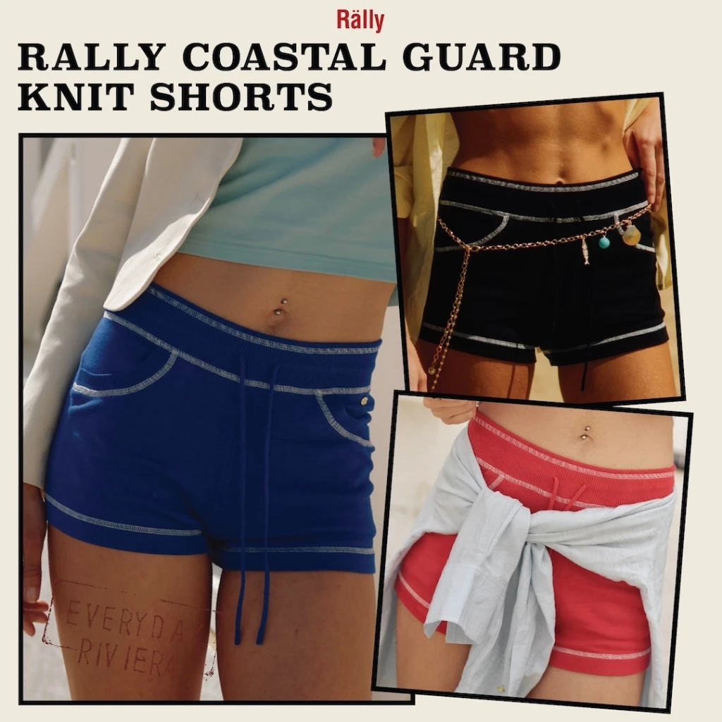 Rally Coastal Guard Knit Shorts - กางเกงขาสั้นผ้าไหมพรม (มีให้เลือก 3 สี)