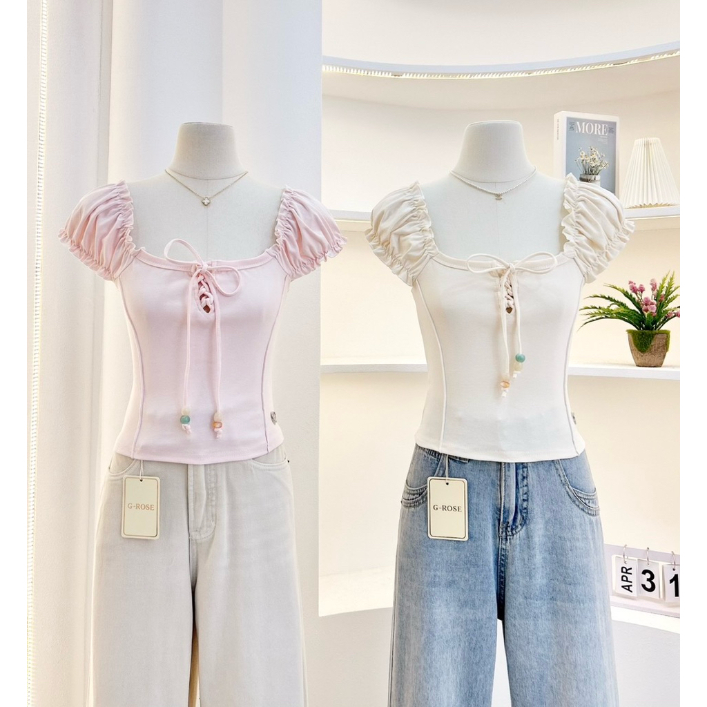 G-rose เสื้ิอแขนตุ๊กตา แต่งเชือกผูกหน้า