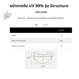 Beneunder หน้ากากกันแดด UV 99% UPF50+ รุ่นStructure มีช่องหายใจสะดวก ใส่สบาย ผ้านุ่มลื่น