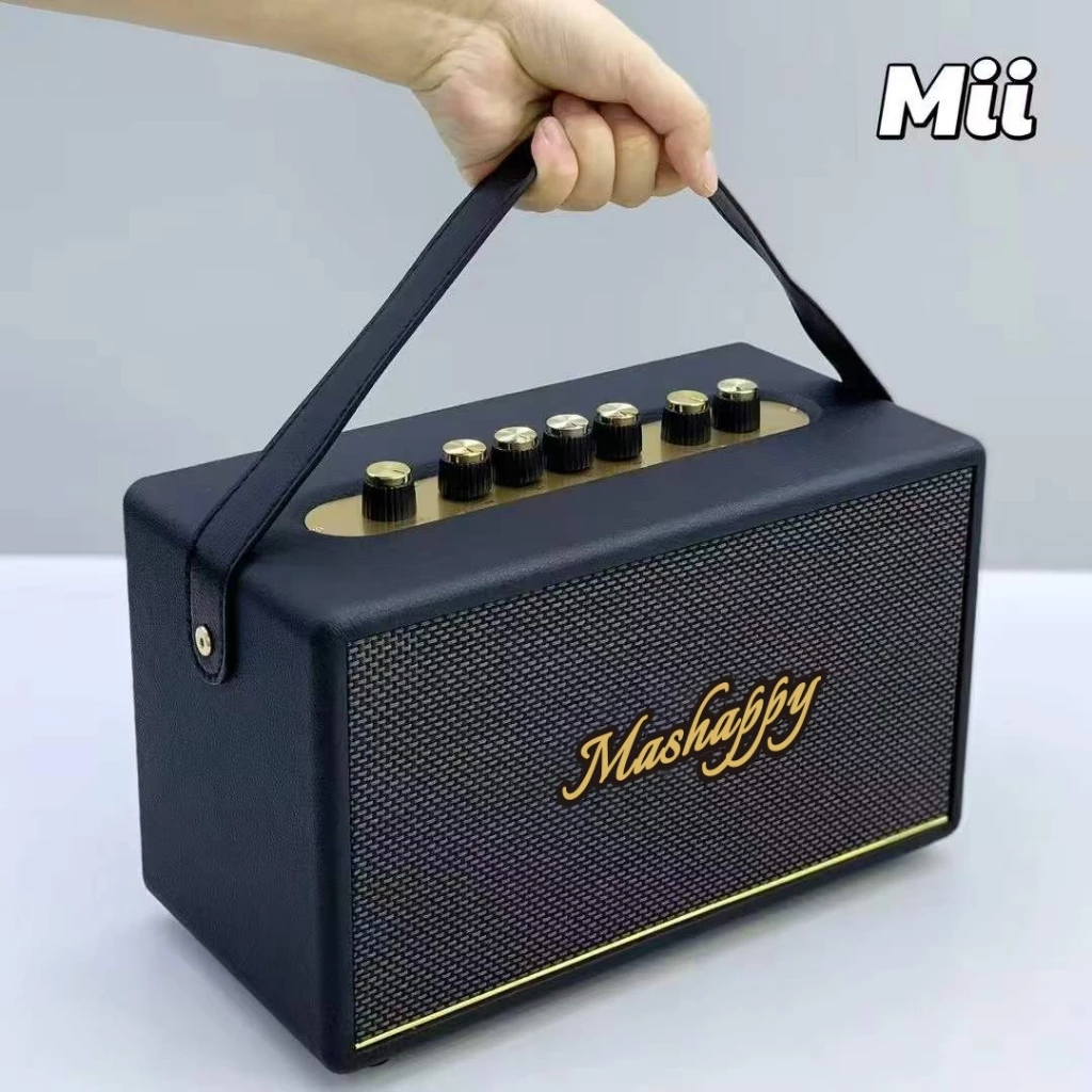 Mashappy(ปรับเบสได้) Bluetooth speaker wirelessรุ่นอัพเกรด ลำโพงบลูทูธ รุ่นMii 20Wลำโพงพกพา เสียงนุ่ม เบสแน่น ดีไซส์สวย