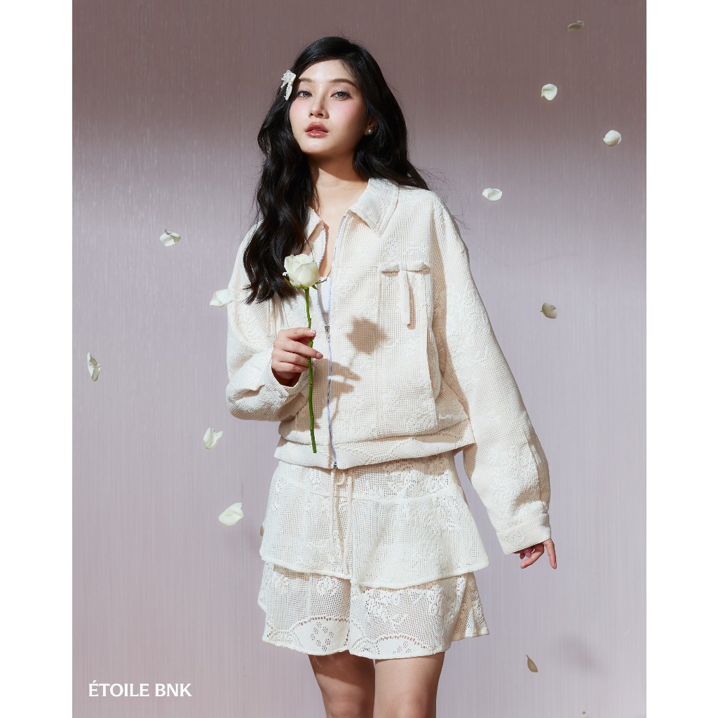 ÉTOILE BNK MIGEL JACKET เสื้อแจ็กเกตซิปด้านหน้า ดีเทลโบว์สุดคิ้วท์