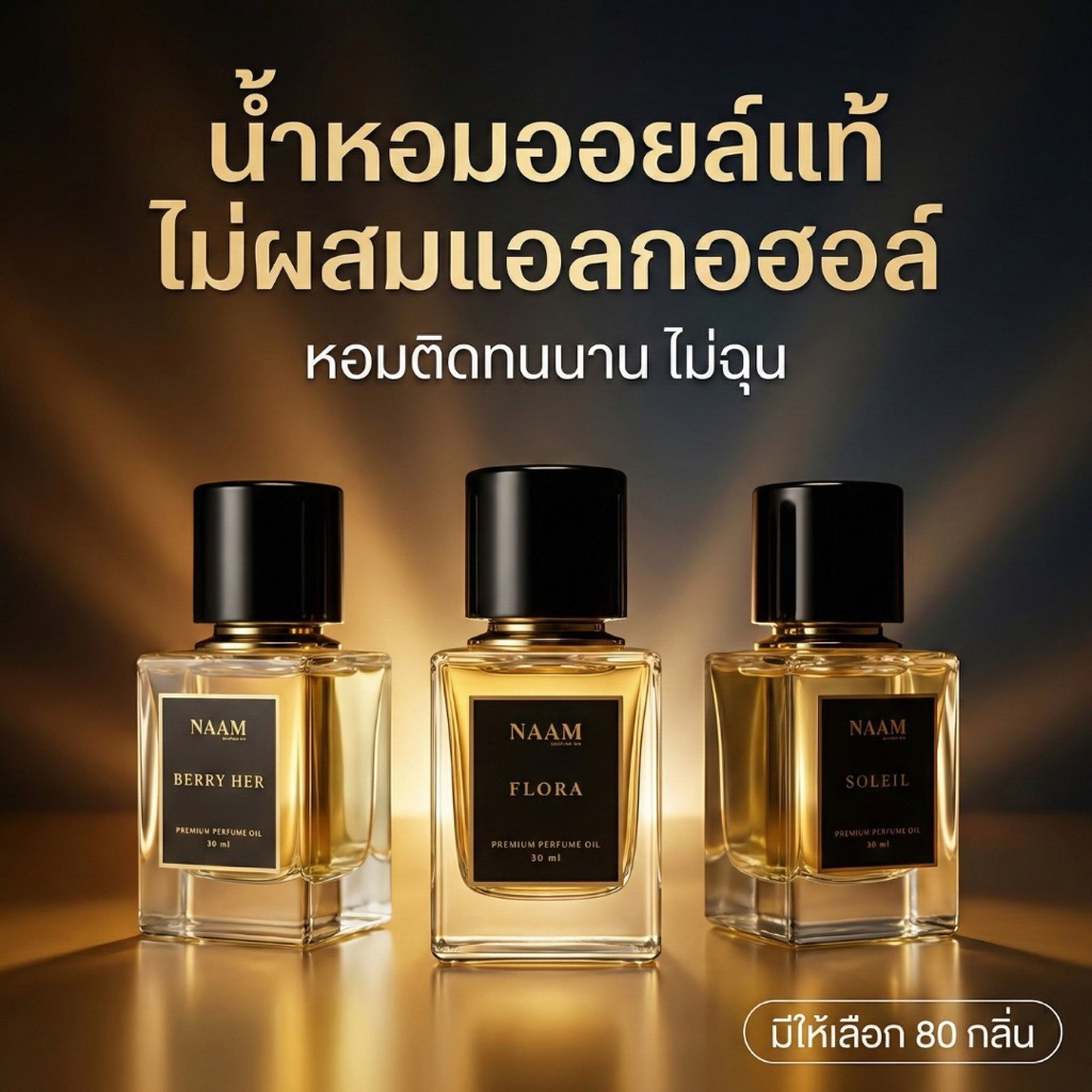 น้ำหอมออยล์แท้ 100% NAAM ทนเหงื่อ ทนน้ำ ติดทนนานข้ามวัน