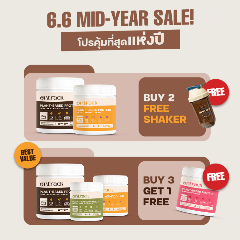 [6.6 Mega Deal] Set 2 กระปุก Ontrack โปรตีนพืช (Plant Protein) 500g 17 serving