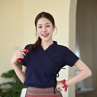 เสื้อพื้นเมืองล้านนาผูกข้างระบายชายน่ารักๆ