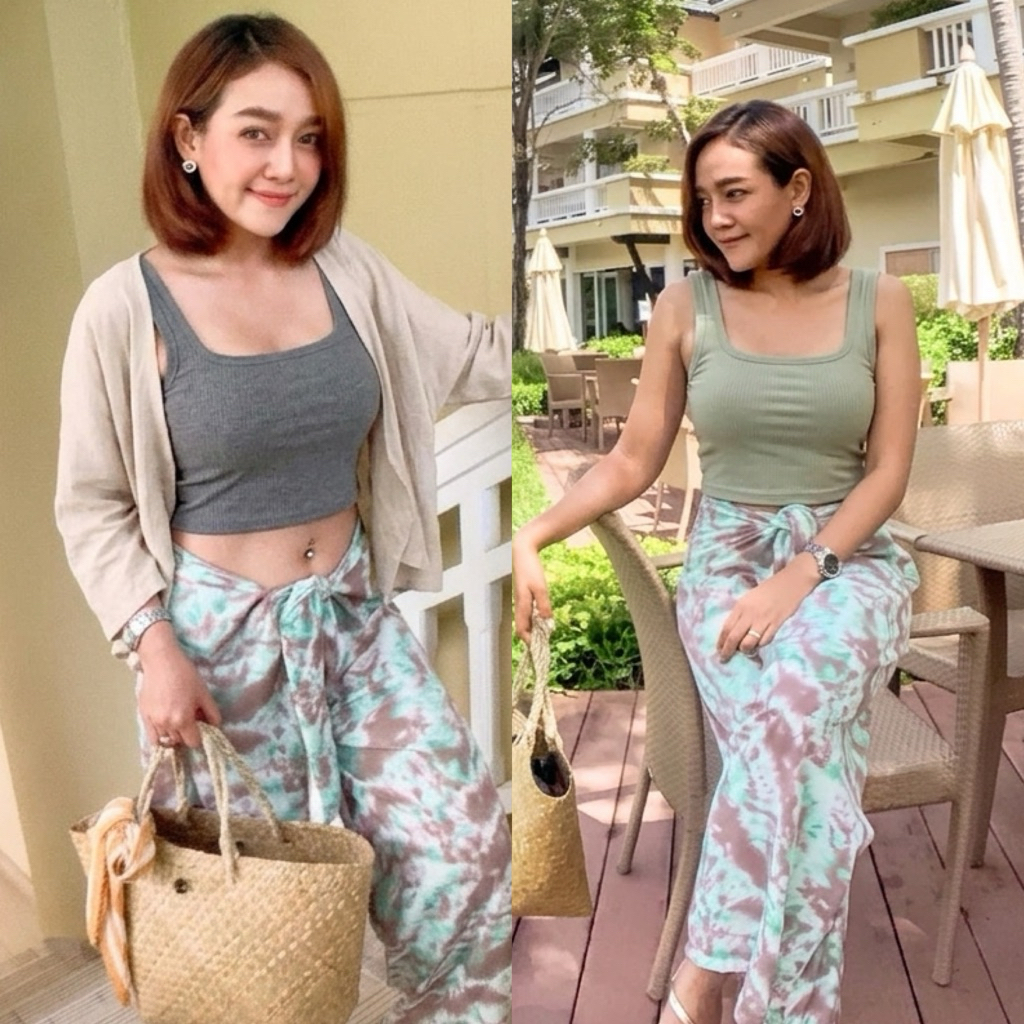 Jelly Top💠เสื้อครอปเอวลอย💠อก30-36”ยาว14”
