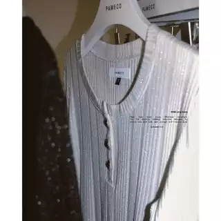 PAMECO - Dusk Long Sleeve [พร้อมส่ง] เสื้อยืดร่องกลิตเตอร์แขนยาว สัมผัสนุ่มสบายผิว