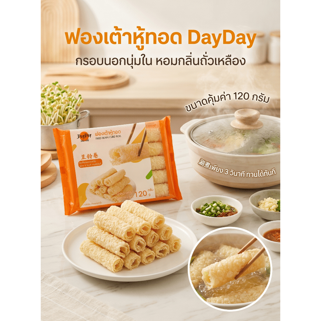 DayDay ฟองเต้าหู้ม้วน 120กรัม