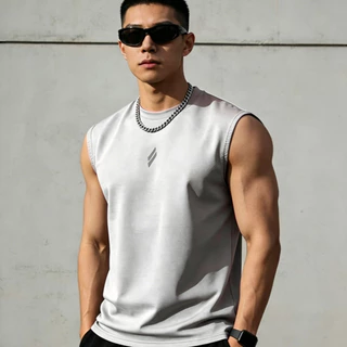 เสื้อกล้ามผู้ชาย ไร้แขน ผ้าตาข่ายแห้งเร็ว ระบายอากาศดี แบบหลวม ไม่ร้อน เหมาะออกกำลังกายประจำวัน หลายสี