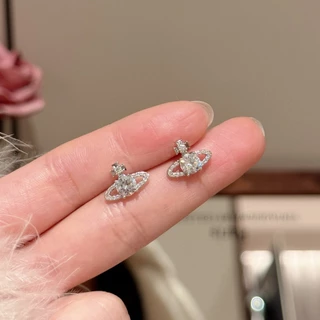 Vipalis ต่างหู Saturn Sparkle CZ Earrings Silver 925