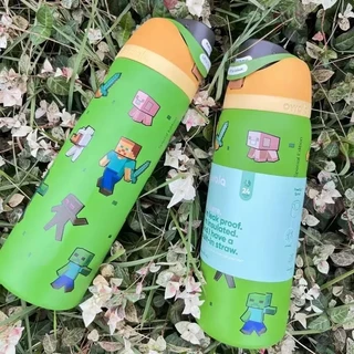 Owala FreeSip ลาย Minecraft ขวดน้ำขนาด 16oz/24oz/32oz กันหก ไม่มี BPA