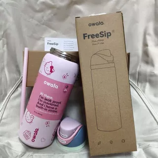 จัดส่งจากประเทศไทย Owala freesip Minecraft 24oz ขวดน้ำเก็บความเย็น แถมซองคลุมแก้วและหลอดดื่มฟ