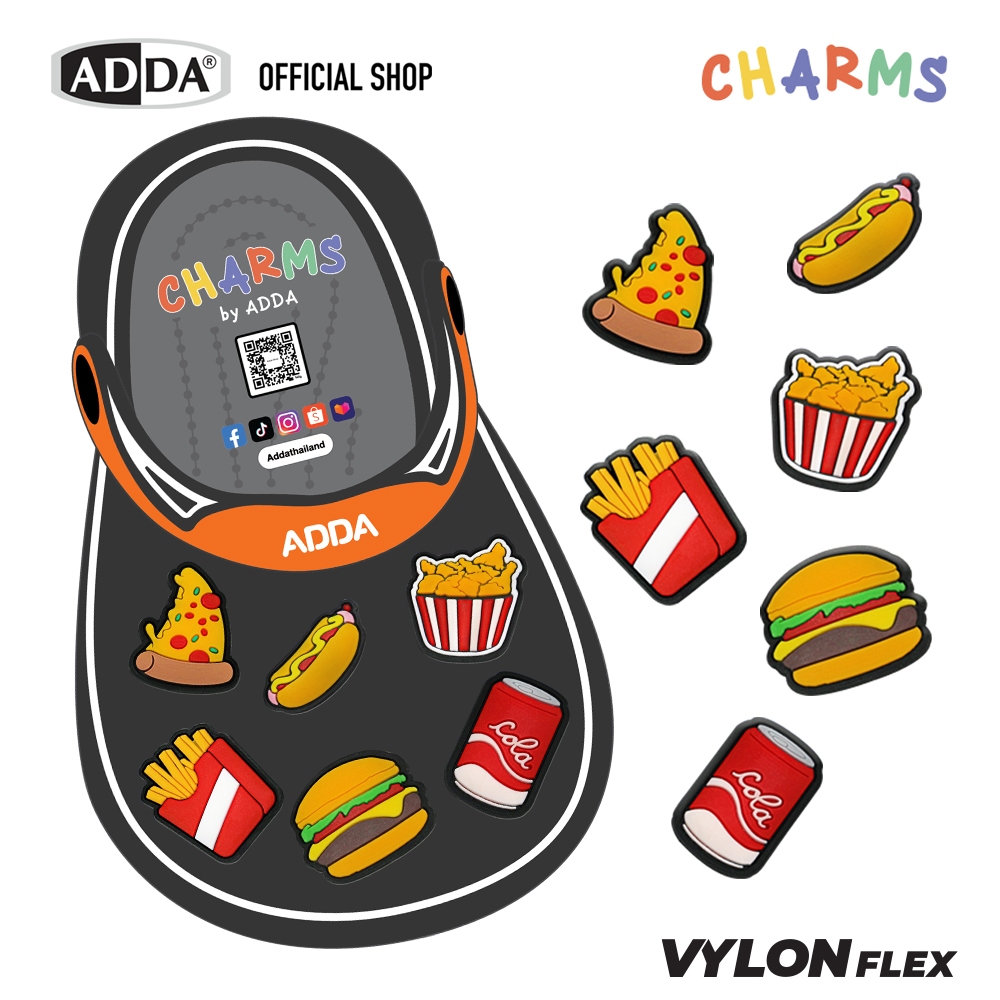 ADDA ตัวติดรองเท้า Fast Food SET 6 PCS  รุ่น CM004W1