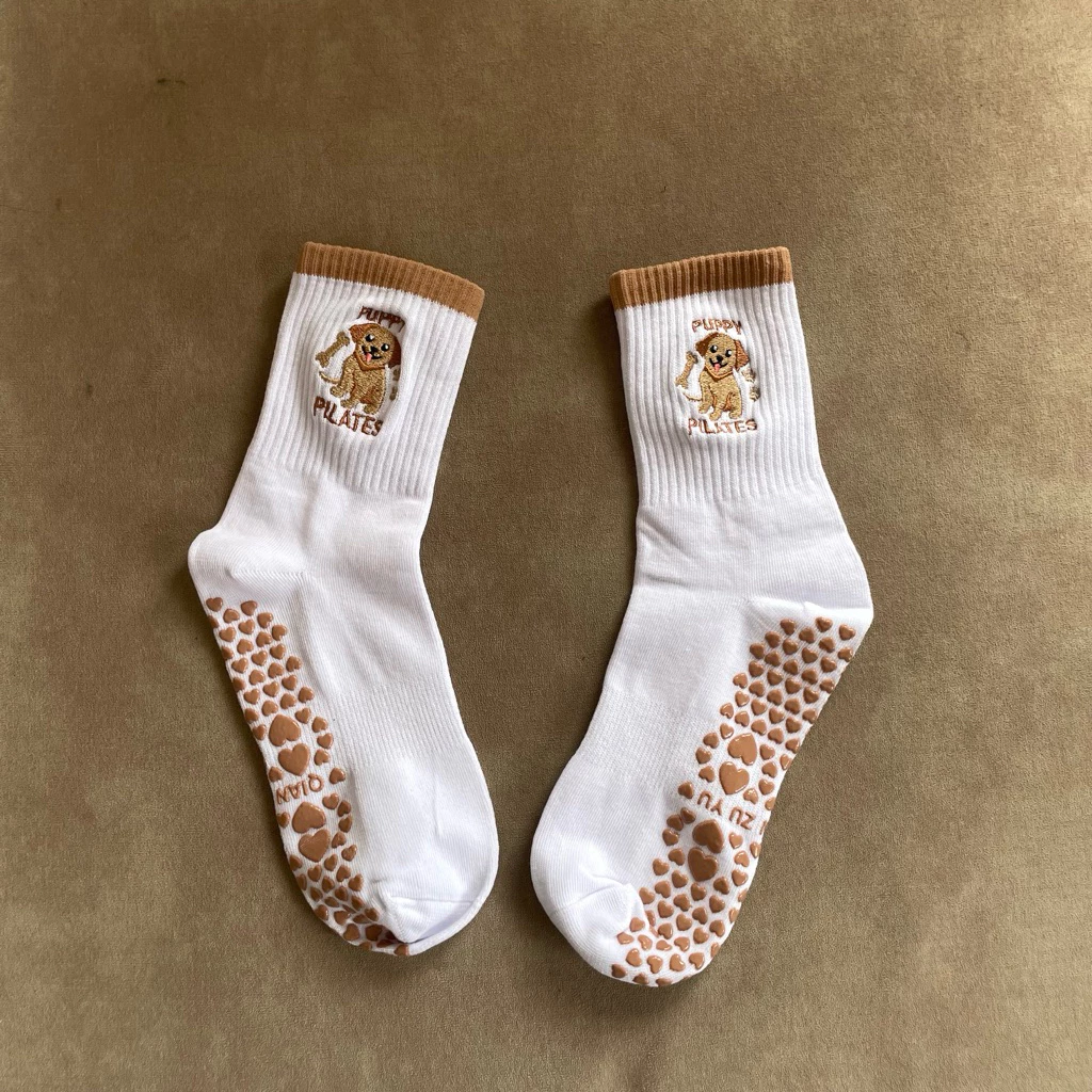 [พร้อมส่ง] 🐶 Puppy Pop 🐶 Grip Socks ถุงเท้ากันลื่น สำหรับโยคะ พิลาทิส ออกกกำลังกาย
