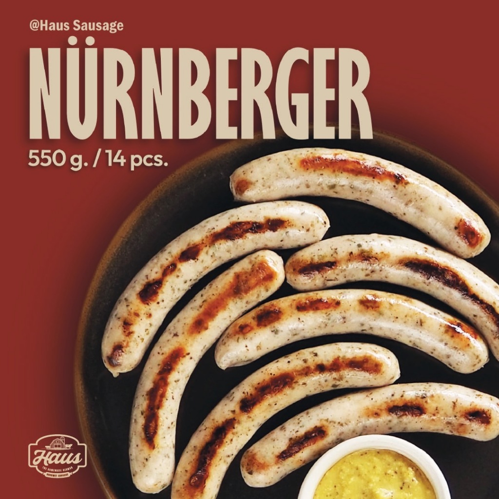 ไส้กรอกเยอรมัน เนินเบอร์เกอร์ [Nürnberger] โฮมเมด ขนาดเล็ก ย่างอร่อย | Haus German Sausage