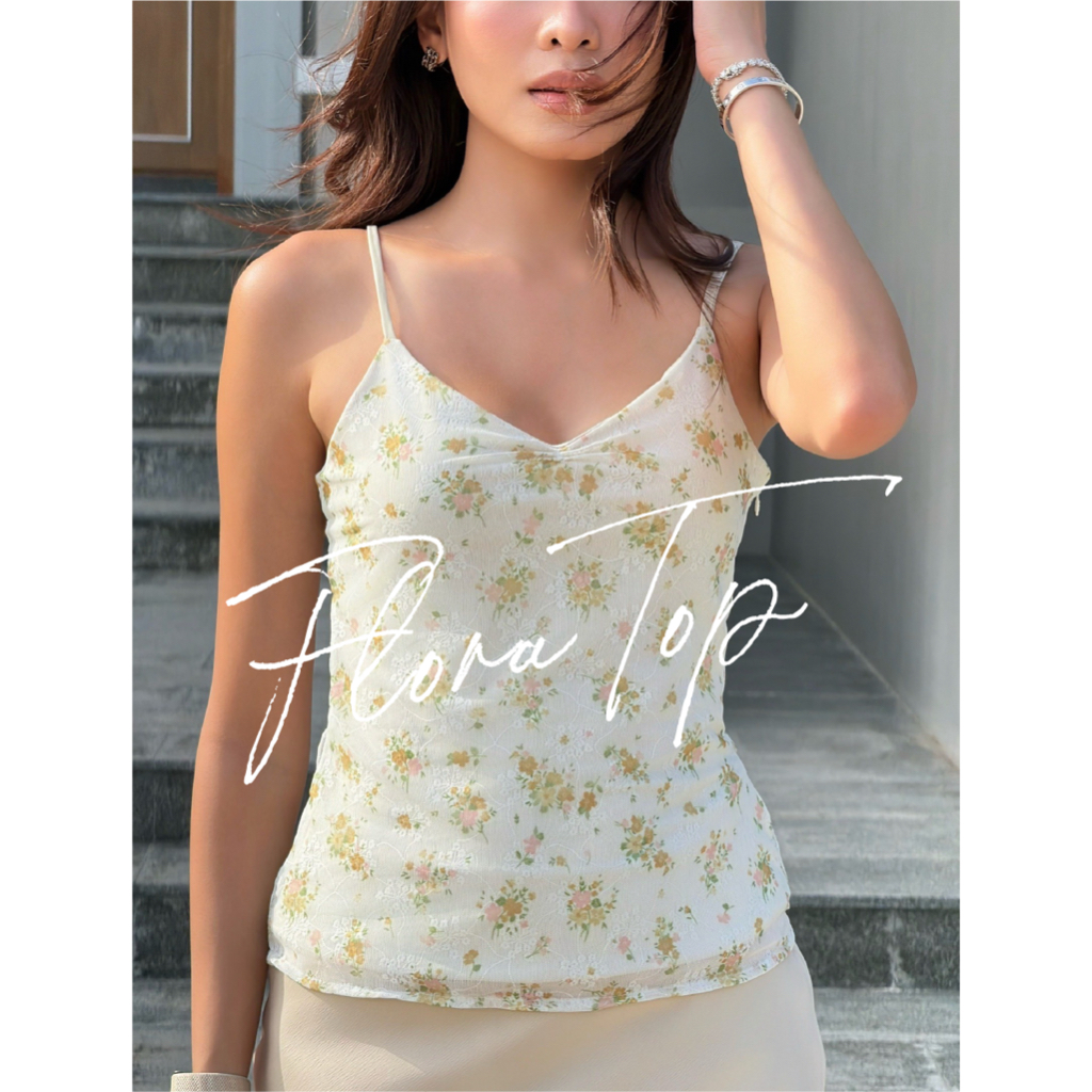 SEASON STUDIO - FLORA TOP / สายเดี่ยวลูกไม้