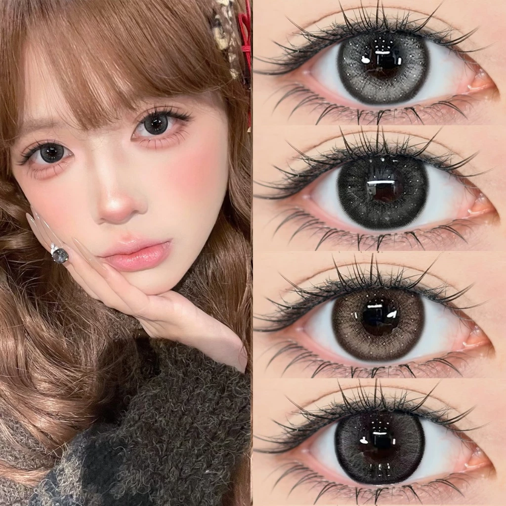 【ซื้อครบ2คู่แถม ยาหยอดตา+ดินสอเขียนคิ้ว】Midroo【FDA approved✅】เลนส์แฟชั่น Thai Tea Gray/Black ค่าสายตาสั้น Contact Lens